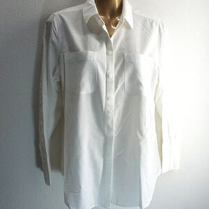 Chicos off white textured bigger cuff blouse size 1